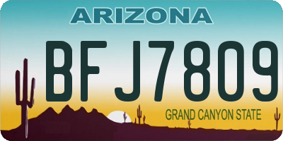 AZ license plate BFJ7809