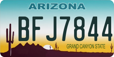 AZ license plate BFJ7844