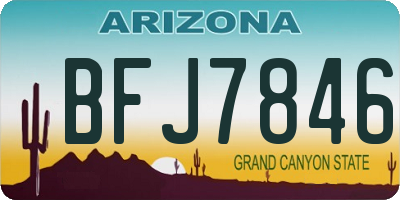 AZ license plate BFJ7846