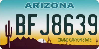 AZ license plate BFJ8639