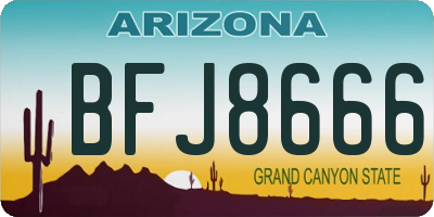 AZ license plate BFJ8666