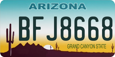 AZ license plate BFJ8668