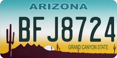 AZ license plate BFJ8724