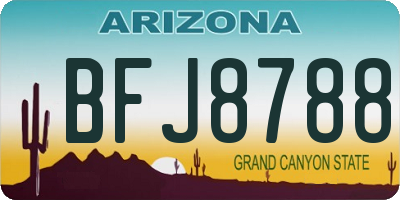 AZ license plate BFJ8788