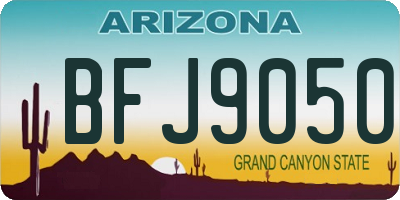 AZ license plate BFJ9050