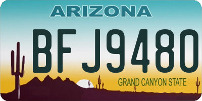 AZ license plate BFJ9480
