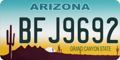 AZ license plate BFJ9692