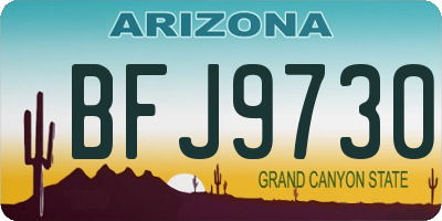 AZ license plate BFJ9730