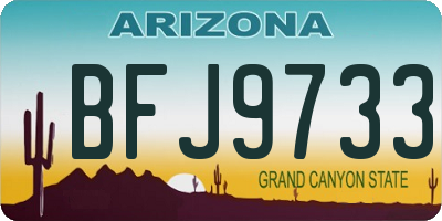 AZ license plate BFJ9733