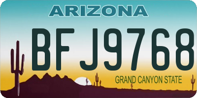 AZ license plate BFJ9768