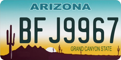 AZ license plate BFJ9967