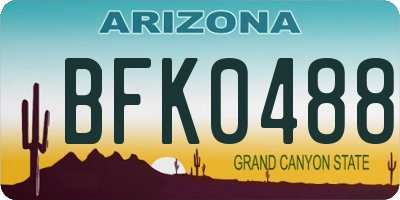 AZ license plate BFK0488