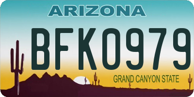 AZ license plate BFK0979