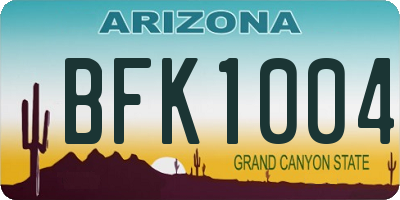 AZ license plate BFK1004
