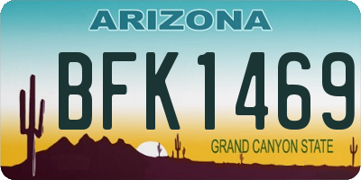 AZ license plate BFK1469