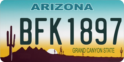 AZ license plate BFK1897
