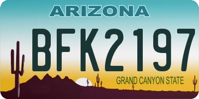 AZ license plate BFK2197