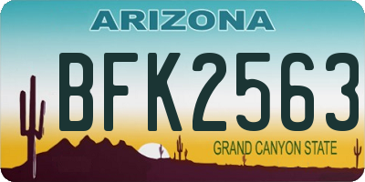AZ license plate BFK2563