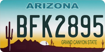 AZ license plate BFK2895