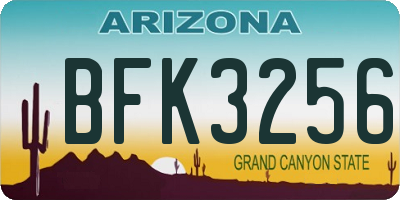 AZ license plate BFK3256