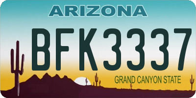 AZ license plate BFK3337