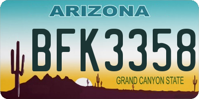 AZ license plate BFK3358