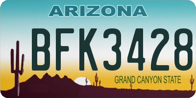 AZ license plate BFK3428