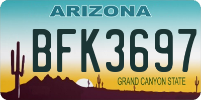 AZ license plate BFK3697