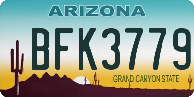 AZ license plate BFK3779