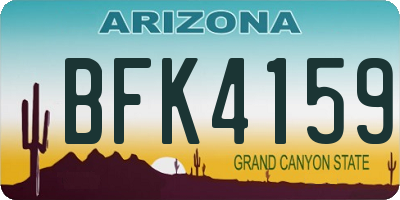 AZ license plate BFK4159