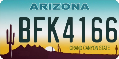 AZ license plate BFK4166