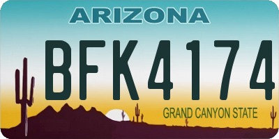 AZ license plate BFK4174