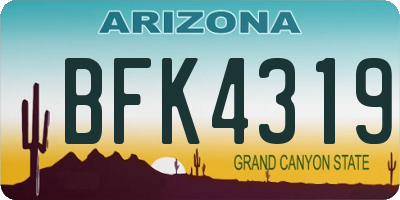 AZ license plate BFK4319