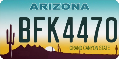 AZ license plate BFK4470