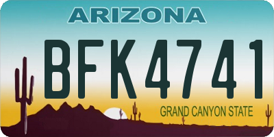 AZ license plate BFK4741