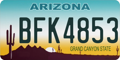 AZ license plate BFK4853