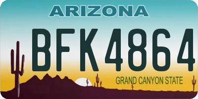 AZ license plate BFK4864