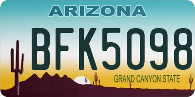 AZ license plate BFK5098