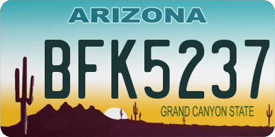 AZ license plate BFK5237