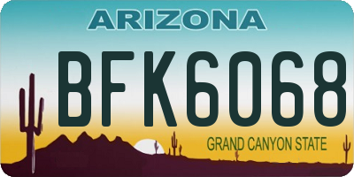 AZ license plate BFK6068