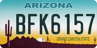 AZ license plate BFK6157