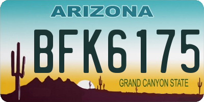 AZ license plate BFK6175
