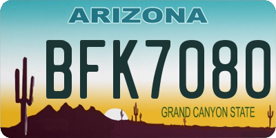 AZ license plate BFK7080