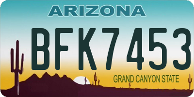 AZ license plate BFK7453
