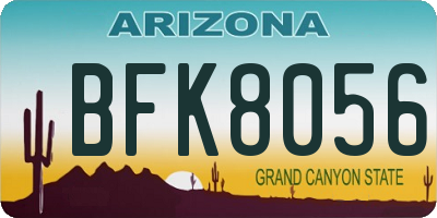 AZ license plate BFK8056