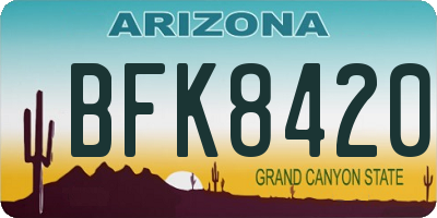 AZ license plate BFK8420