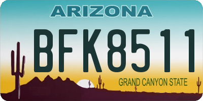 AZ license plate BFK8511