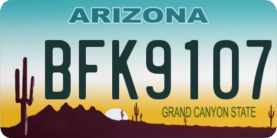 AZ license plate BFK9107