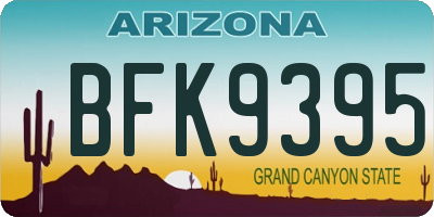 AZ license plate BFK9395