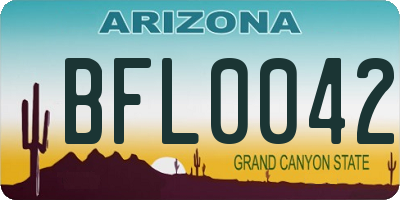 AZ license plate BFL0042